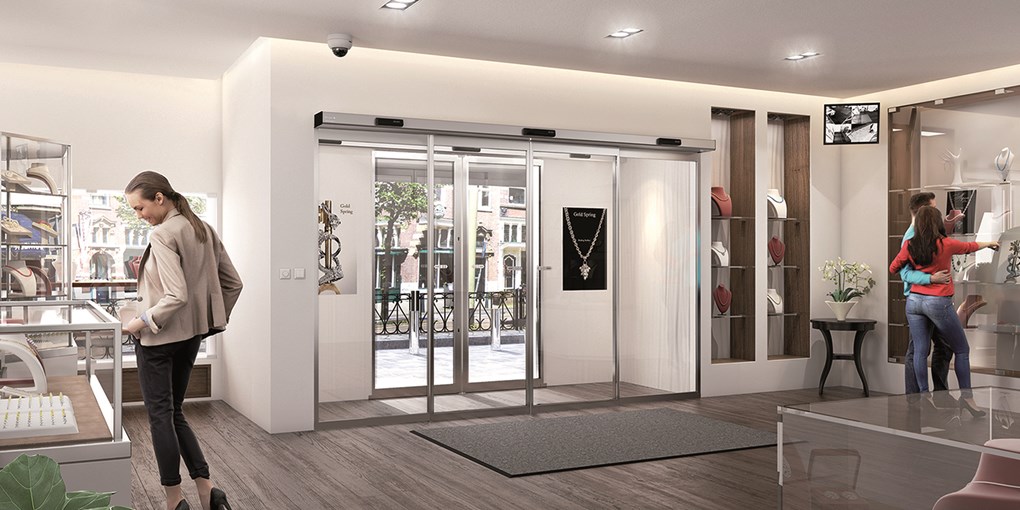 <p>An ASSA ABLOY SL500 P sliding door system combined with an ASSA ABLOY SL500 Slim frame sliding door system on the inside for ultimate security and aesthetics.</p>